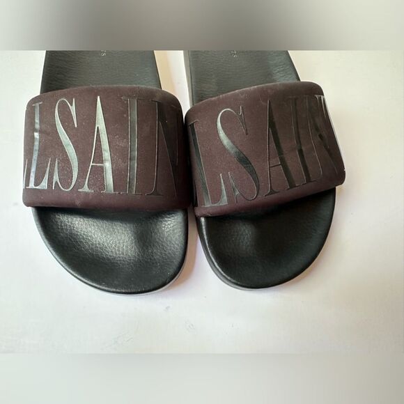 All Saints Women's Black Signet Neoprene Slides Size 9 - Picture 7 of 8